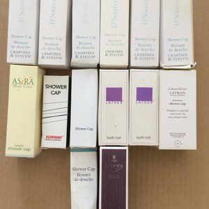 - 14 bath shower caps hair dye oil message clear individually boxed